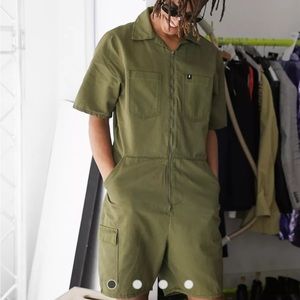 ASOS One Above Another Green denim short jumpsuit S